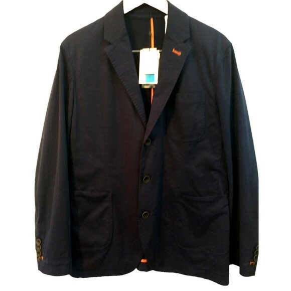 Robert Graham Men's Blazer Jacket Cape South 3-Button Navy Blue Cotton - 40 NWT - Picture 1 of 13